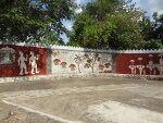 Work of art on the walls of Rock Garden, Malampuzha